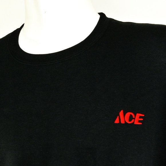 ACE Hardware Store Black Sweatshirt Employee Uniform Shirt Size S Small - Picture 3 of 8